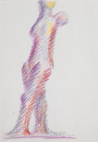 Fritz Wotruba, Stehende Figur, 1974, Buntstifte auf Papier, Blattmaße: 34 × 24,2 cm, Belvedere,…