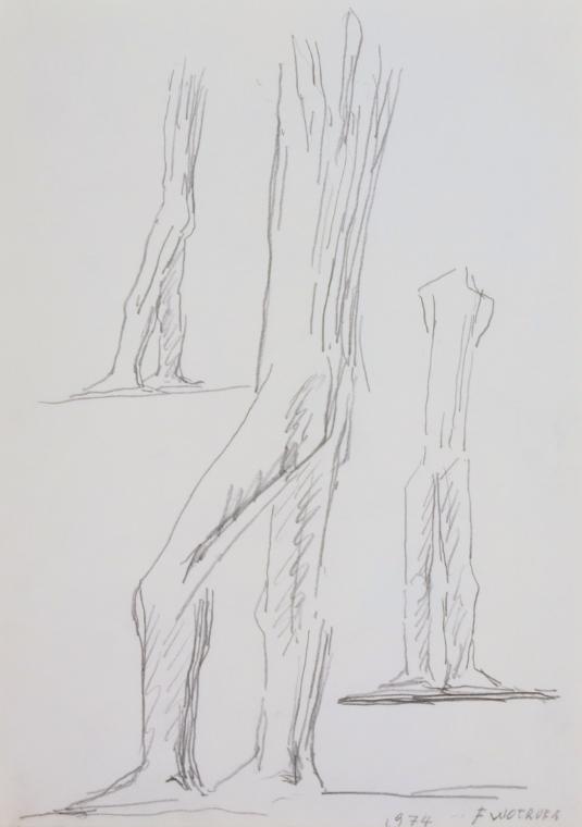 Fritz Wotruba, Drei Torsi, 1974, Bleistift auf Papier, Blattmaße: 33,5 × 24 cm, Belvedere, Wien…