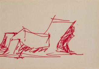 Fritz Wotruba, Liegende Figur, 1970–1972, Roter Filzstift auf Papier, Blattmaße: 14,5 × 20,5 cm…
