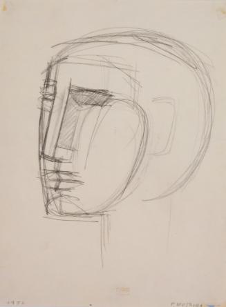 Fritz Wotruba, Kopf, 1952, Bleistift auf Papier, Blattmaße: 39,5 × 30 cm, Belvedere, Wien, Inv.…