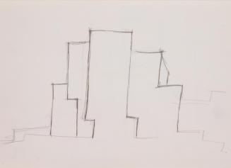 Fritz Wotruba, Skizze zu einer Architektur, 1966, Bleistift auf Papier, Blattmaße: 29,7 × 41,8  ...