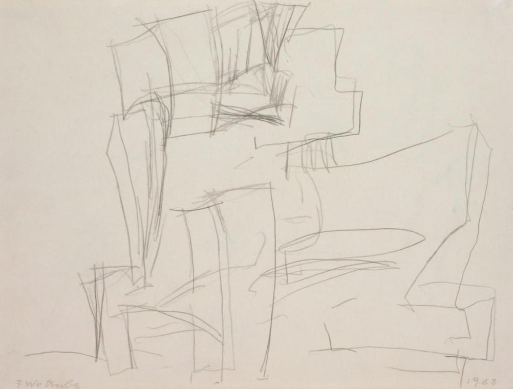 Fritz Wotruba, Figur, 1963, Bleistift auf Papier, Blattmaße: 29,7 × 41,8 cm, Belvedere, Wien, I ...