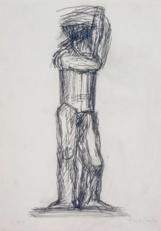 Fritz Wotruba, Figur, 1974, Bleistift auf Papier, Blattmaße: 34 × 24 cm, Belvedere, Wien, Inv.-…