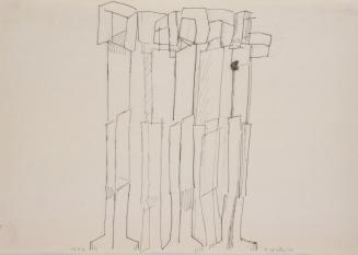 Fritz Wotruba, Fünf Figuren, 1959, Bleistift, Tusche, Feder auf Papier, Blattmaße: 29,5 × 42 cm ...