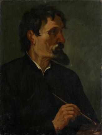 Joseph Hasslwander, Porträt eines Malers (Edmund Mahlknecht ?), undatiert, Öl auf Leinwand, 62,…