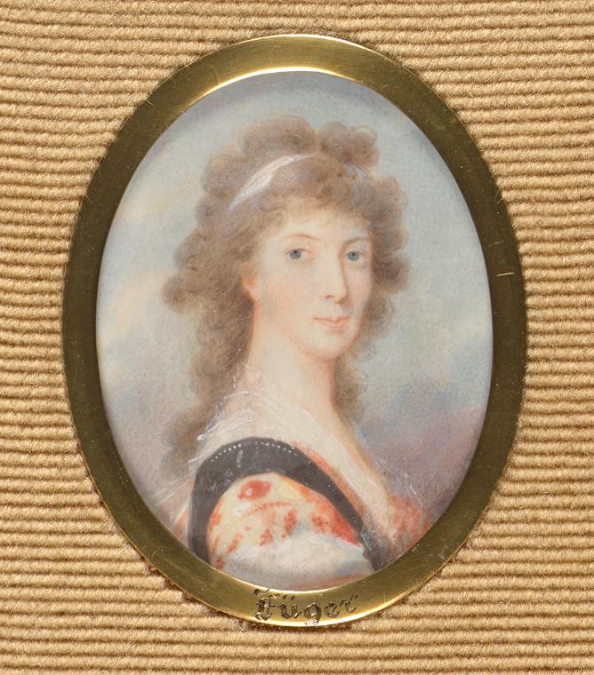 Friedrich Heinrich Füger, Bildnis einer Dame, um 1800, Elfenbein, 6,3 × 5 cm, Schenkung Sammlun…