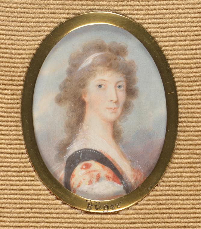 Friedrich Heinrich Füger, Bildnis einer Dame, um 1800, Elfenbein, 6,3 × 5 cm, Schenkung Sammlun ...