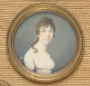 Unbekannter Künstler, Dame in weißem Empirekleid, um 1800/1810, Elfenbein, D: 6 cm, Schenkung S…