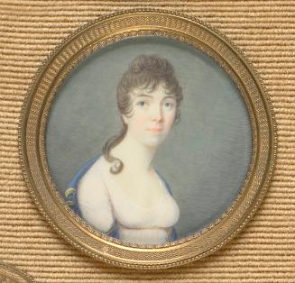 Unbekannter Künstler, Dame in weißem Empirekleid, um 1800/1810, Elfenbein, D: 6 cm, Schenkung S…