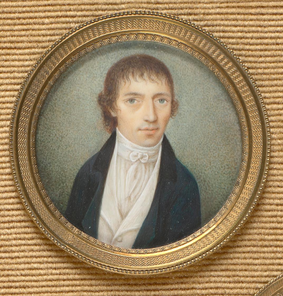 Unbekannter Künstler, Herrenportrait, um 1815, Elfenbein, D: 5,7 cm, Schenkung Sammlung Maurer,…
