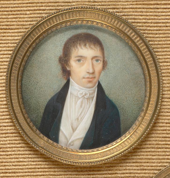 Unbekannter Künstler, Herrenportrait, um 1815, Elfenbein, D: 5,7 cm, Schenkung Sammlung Maurer,…
