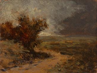 Eduard Peithner von Lichtenfels, Gewitterlandschaft, um 1860, Öl auf Holz, 4,5 × 5,8 cm, Schenk…