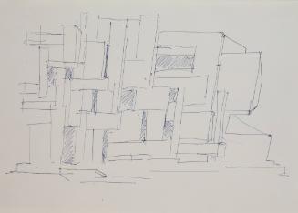 Fritz Wotruba, Skizze zu einer Architektur, undatiert, Tinte mit Feder auf Papier, Blattmaße: 2…