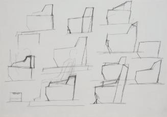 Fritz Wotruba, Skizzen für Sedilien, undatiert, Bleistift auf Papier, Blattmaße: 34,4 × 49 cm, …