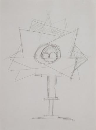 Fritz Wotruba, Entwurf für eine Monstranz, undatiert, Bleistift auf Papier, Blattmaße: 28,8 × 2…