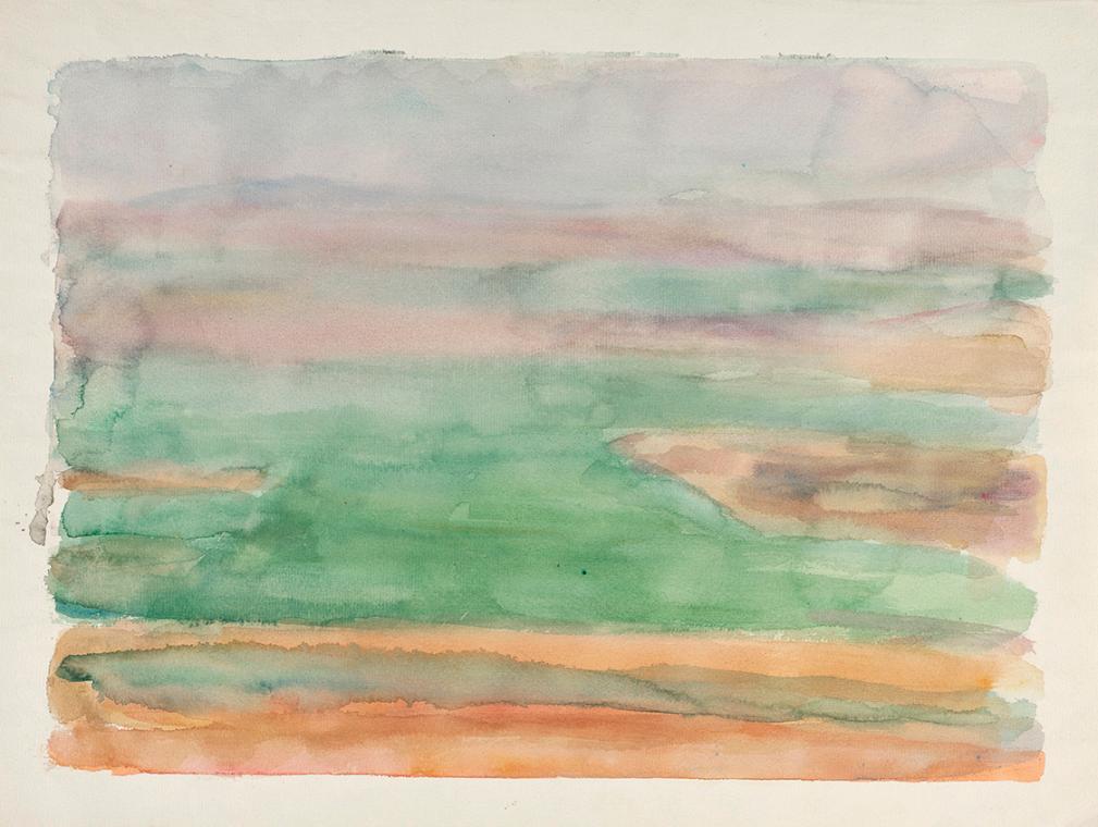 Walther Gamerith, Landschaft, 1925, Aquarell auf Papier, 30,5 × 40 cm, Belvedere, Wien, Inv.-Nr…