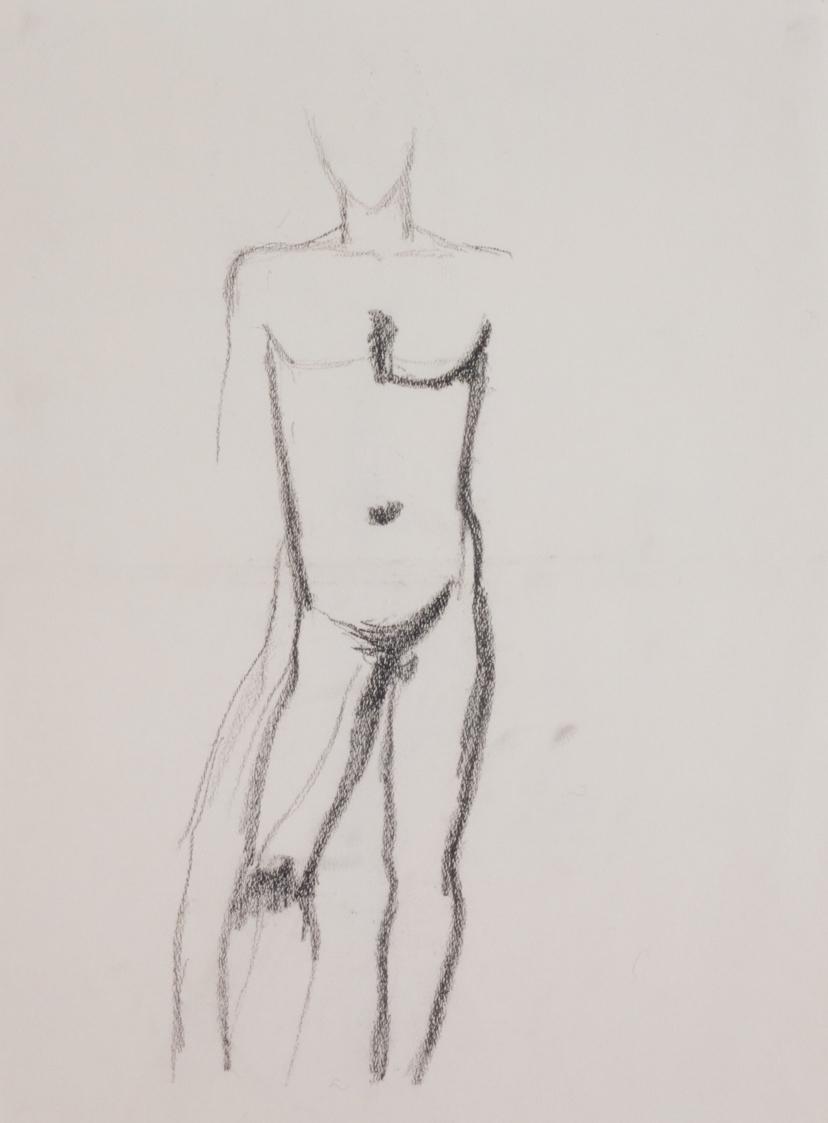 Fritz Wotruba, Jünglingsfigur, 1936, Bleistift auf Papier, Blattmaße: 48,2 × 36,2 cm, Belvedere…