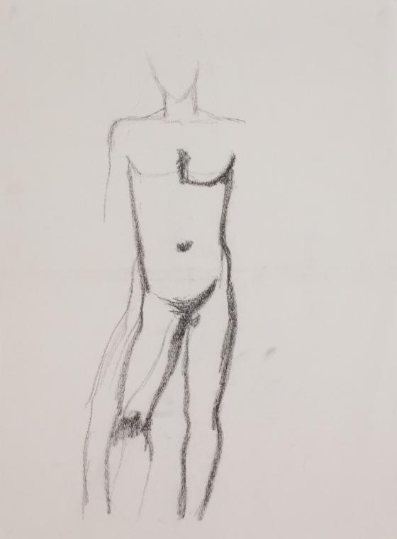 Fritz Wotruba, Jünglingsfigur, 1936, Bleistift auf Papier, Blattmaße: 48,2 × 36,2 cm, Belvedere…