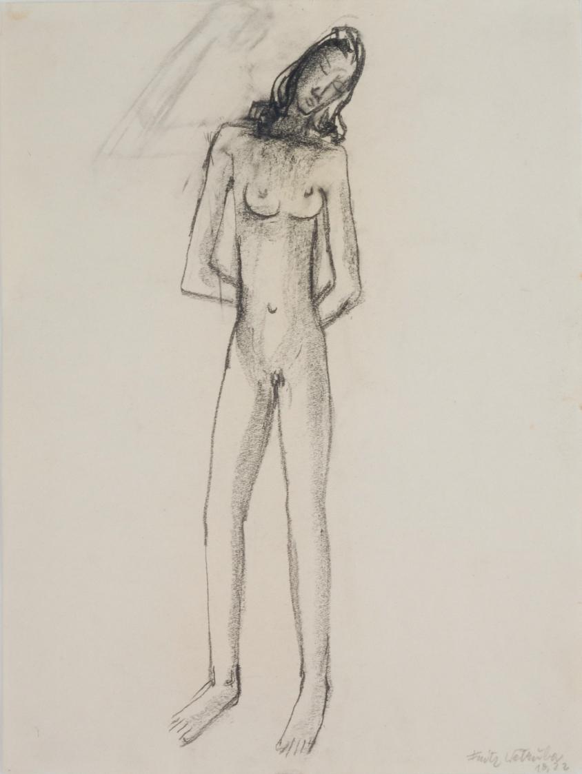 Fritz Wotruba, Weibliche Figur, 1932, Kohlenstift auf Papier, Blattmaße: 40 × 30 cm, Belvedere,…