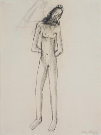 Fritz Wotruba, Weibliche Figur, 1932, Kohlenstift auf Papier, Blattmaße: 40 × 30 cm, Belvedere,…