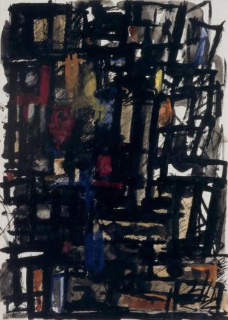 Fritz Wotruba, Figur, 1965, Tusche mit Feder, Aquarell auf Papier, Blattmaße: 41,4 × 29,8 cm, B…