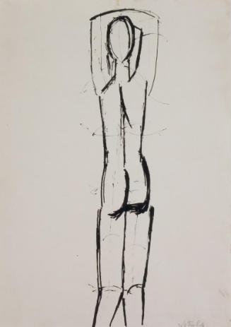 Fritz Wotruba, Figur, undatiert, Tusche mit Feder auf Papier, Blattmaße: 42,1 × 29,8 cm, Belved…
