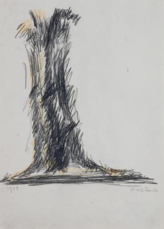Fritz Wotruba, Figur, 1973, Bleistift und Buntstift auf Papier, Blattmaße: 34,2 × 24,2 cm, Belv…