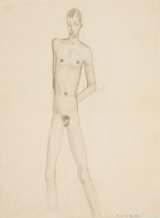 Fritz Wotruba, Jünglingsfigur, 1926, Bleistift auf Papier, Blattmaße: 39,8 × 29,9 cm, Belvedere ...