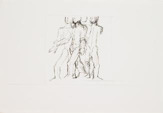 Fritz Wotruba, Entwurf für Sondermarke "30 Jahre Zweite Republik", 1974, Bleistift, Tusche mit …