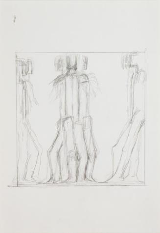 Fritz Wotruba, Entwurf für Sondermarke "30 Jahre Zweite Republik", 1974, Bleistift auf Papier, …