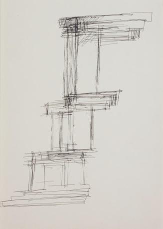 Fritz Wotruba, Entwurf für ein Denkmal für Stuttgart, 1965, Kugelschreiber (schwarz) auf Papier…