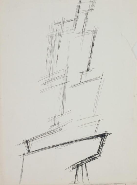 Genius. Entwurf für die freistehende Skulptur des zweiteiligen Mahnmals für die Opfer des Nationalsozialismus vor dem Alten Schloss in Stuttgart