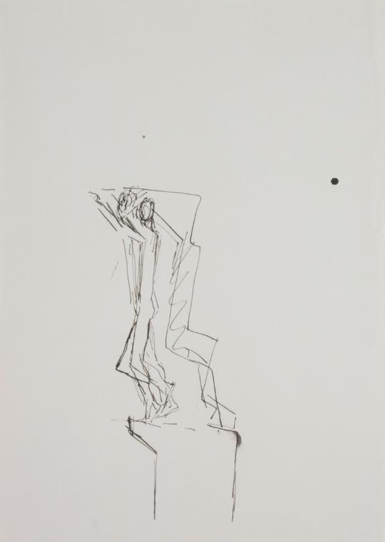 Fritz Wotruba, Entwurf für ein Denkmal für Stuttgart, 1965, Tusche mit Feder auf Papier, Blattm…