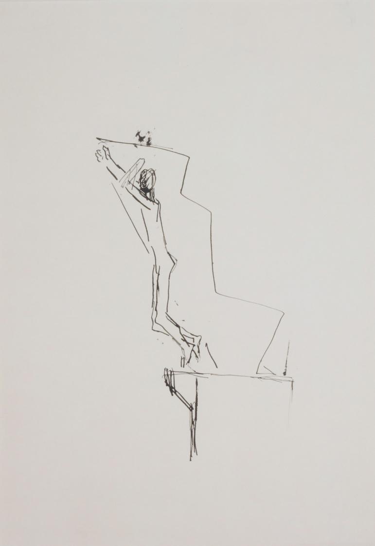 Fritz Wotruba, Entwurf für ein Denkmal für Stuttgart, 1965, Tusche mit Feder auf Papier, Blattm…