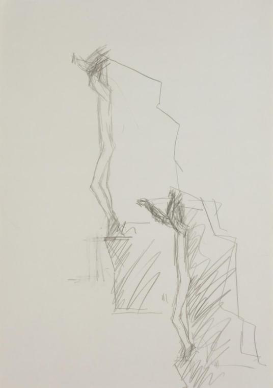 Fritz Wotruba, Entwurf für ein Denkmal für Stuttgart, 1965, Bleistift auf Papier, Blattmaße: 59…