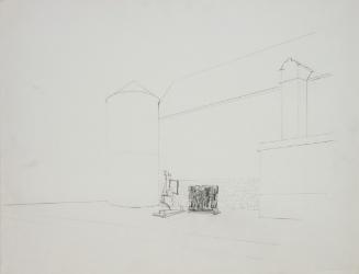 Entwurf für ein Denkmal für Stuttgart, 1965, Bleistift auf Papier, Blattmaße: 48 × 62 cm, Belve…