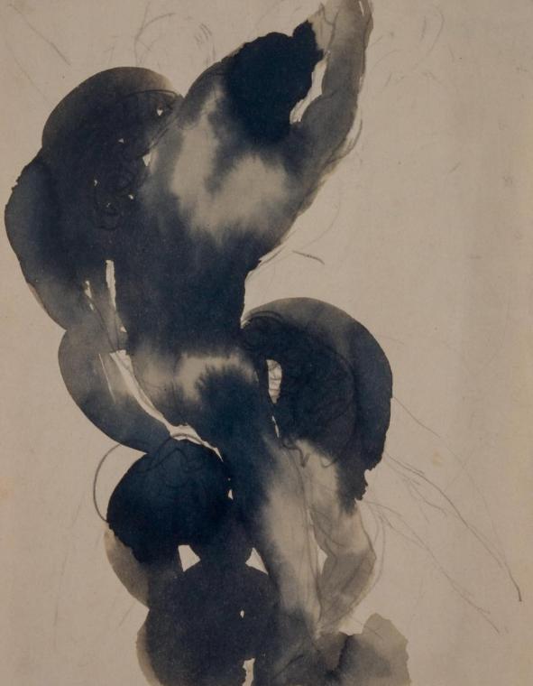 Fritz Wotruba, Genius, 1926, Bleistift, Tinte mit Feder, laviert, auf Papier, Blattmaße: 24,1 ×…