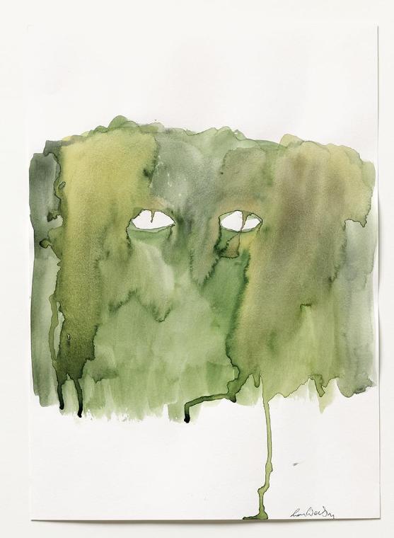 Lois Weinberger, Green Man, 2020, Aquarell auf Papier, 42 × 29,7 cm, Belvedere, Wien, Inv.-Nr.  ...