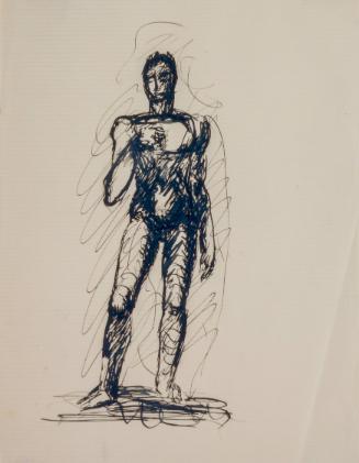 Fritz Wotruba, Stehender, undatiert, Tusche mit Feder auf Papier
, Blattmaße: 28,1 × 21,6 cm, …