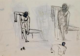 Fritz Wotruba, Sitzende Figuren, 1944, Bleistift, Tusche, Feder auf Papier, Blattmaße: 21 × 29,…