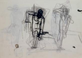 Fritz Wotruba, Sitzende Figuren, 1944, Bleistift, Tusche, Feder auf Papier, Blattmaße: 21 × 29,…