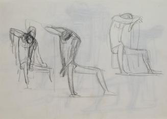 Fritz Wotruba, Sitzende Figuren, 1944, Bleistift auf Papier, Blattmaße: 21 × 29,8 cm, Belvedere…