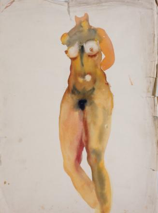 Fritz Wotruba, Weiblicher Akt, stehend, 1927, Aquarell auf Papier
, Blattmaße: 47,8 × 35,8 cm,…