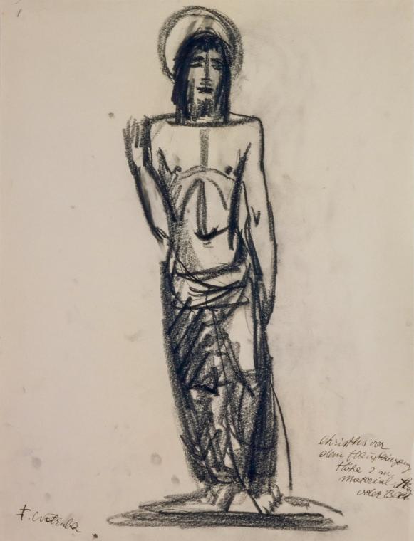 Fritz Wotruba, Christusfigur 
(Enwurf für eine skulpturale  Kirchenausstattung), 1933, Schwarze…
