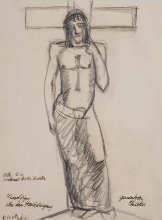 Fritz Wotruba, Christusfigur 
(Enwurf für eine skulpturale  Kirchenausstattung), 1933, Bleistif…