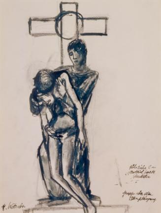 Fritz Wotruba, Kreuzabnahme
 (Entwurf für eine skulpturale Kirchenausstattung), 1933, Tusche mi…