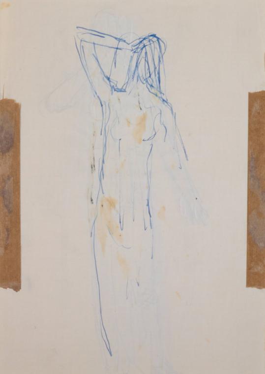 Fritz Wotruba, Weibliche Figur, um 1945, Tinte, Feder auf Papier
, Blattmaße: 29,6 × 21 cm, Be…