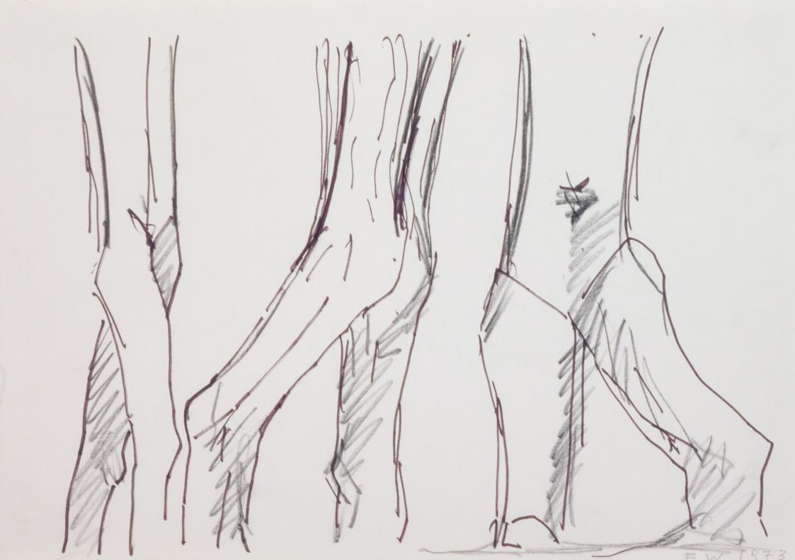 Fritz Wotruba, Drei Torsi, 1973, Bleistift, Filzstift (schwarz) auf Papier
, Blattmaße: 24,2 ×…