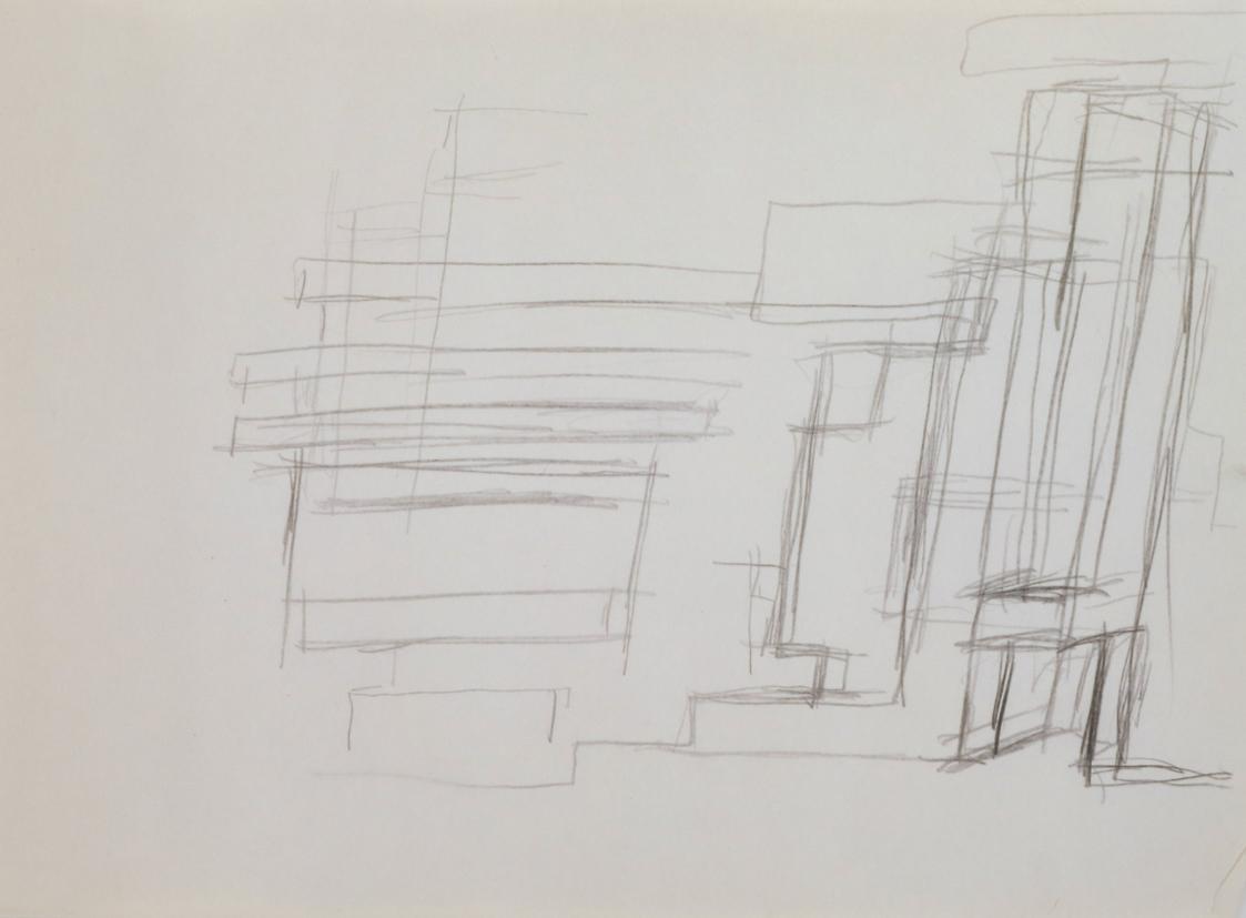 Fritz Wotruba, Kirchenskizzen, undatiert, Bleistift auf Papier, Blattmaße: 21 × 29,8 cm, Belved…