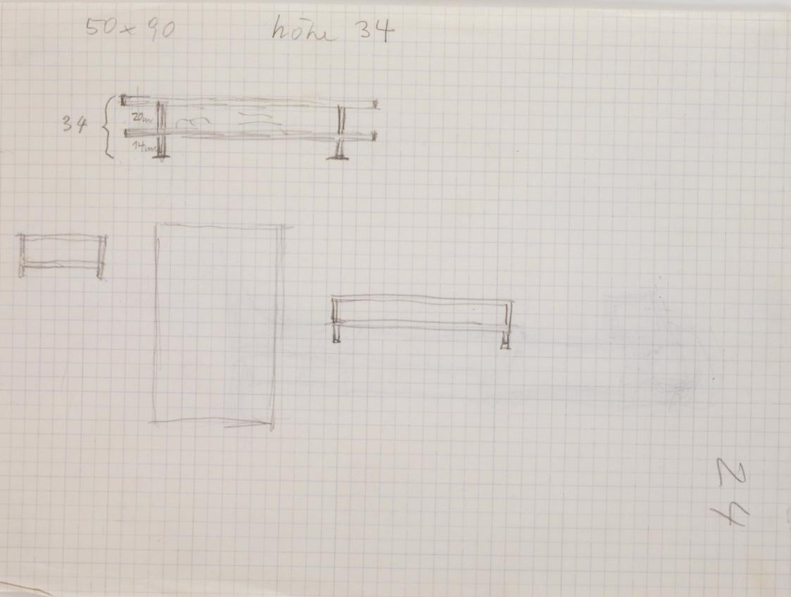 Fritz Wotruba, Skizzen für ein Regal, 1958, Bleistift auf Papier
, Blattmaße: 28,5 × 21 cm, Be ...